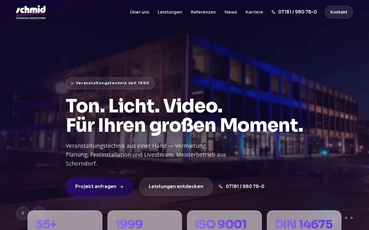 Screenshot Audio-Service Schmid