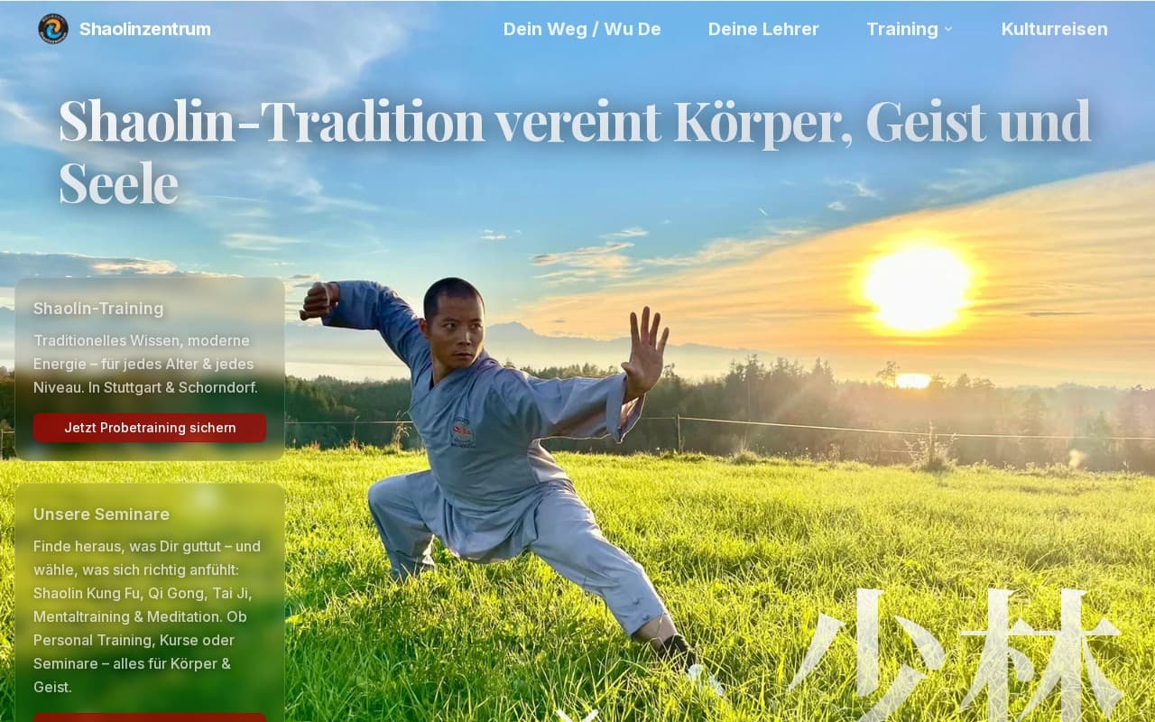 Screenshot Shaolinzentrum